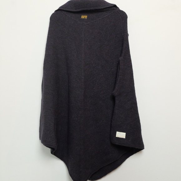 G-STAR RAW Mono Poncho KNIT S/LESS Womens X SMALL Loose Jacket, Navy - Picture 4 of 12